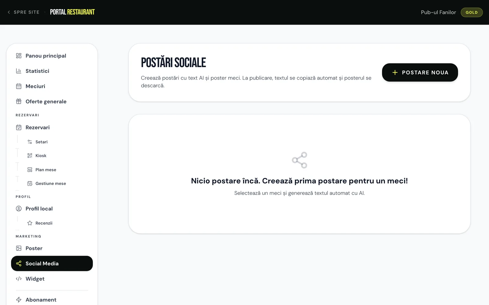 Postări sociale cu text generat de AI