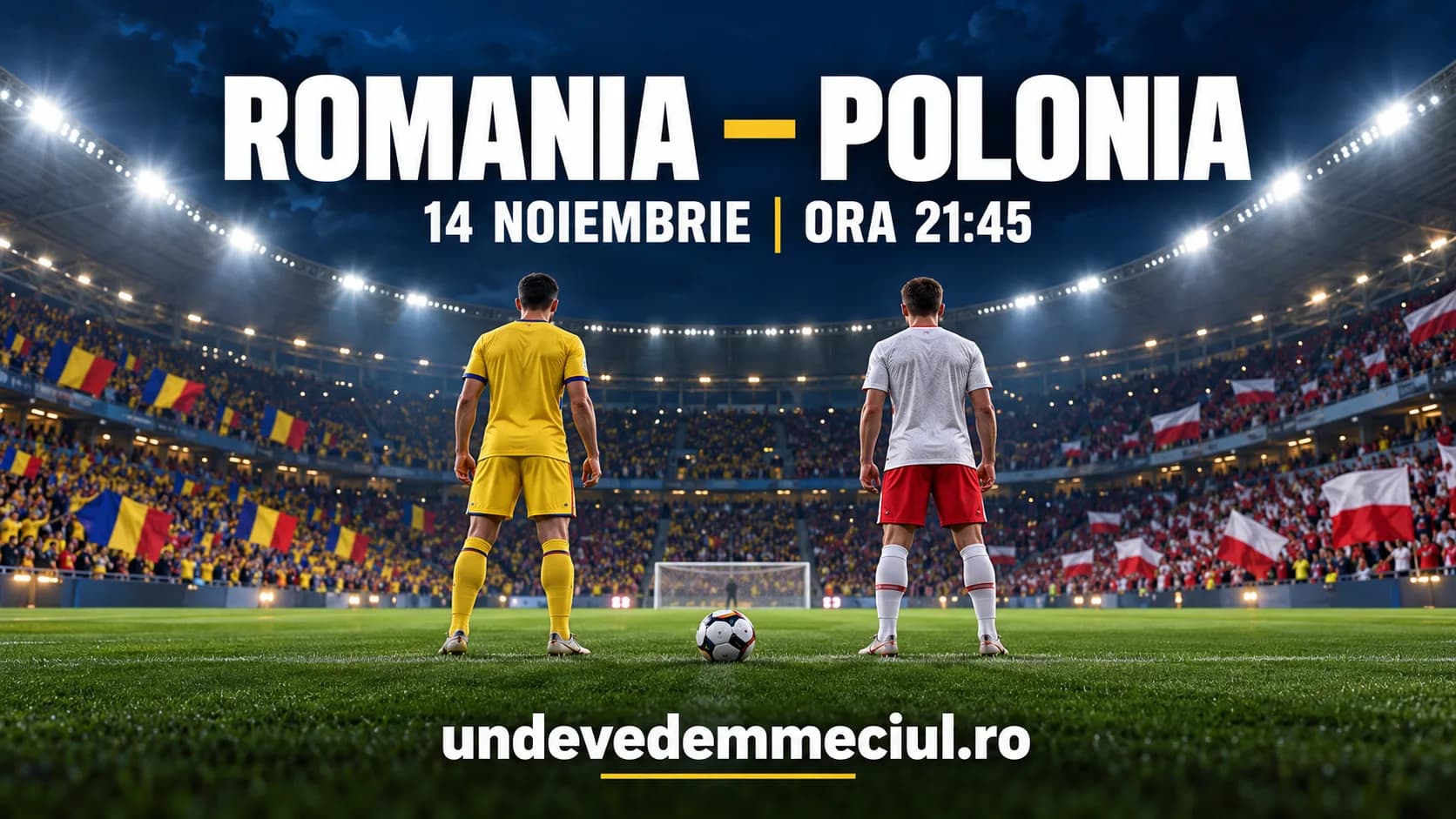 Suporteri entuziasti urmaresc un meci de fotbal pe un ecran mare intr-un bar animat.